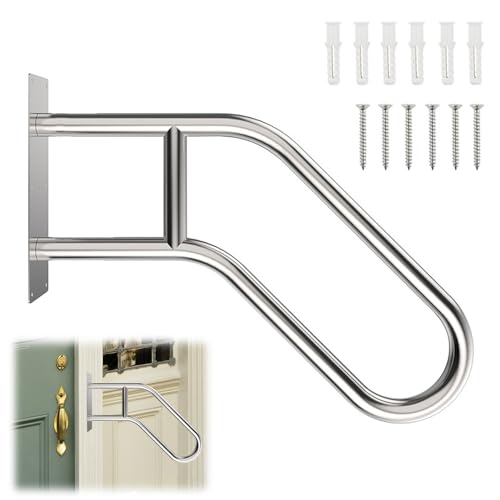 U-förmiger Handlauf Edelstahl,Rutschfester Badezimmer 1-3 Stufen Treppengeländer Handlauf, Handläufe für Außentreppen,für Garten,Innen und Außen für Ältere Kinder Behinderte