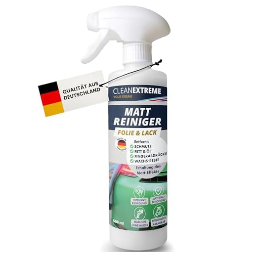 CLEANEXTREME Auto Mattlack-Reiniger 500 ml - Spray zum intensiven Reinigen von Mattlack (Autolack matt), Matt-Folie und Matter Autosprühfolie. Waschen ohne Wasser