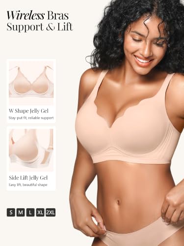 Image of Wireless Jelly Bras for Women No Underwire with Support - S-2XL
