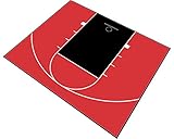 Outdoor Basketball Half Court Kit 30ft x 25ft -Lines and Edges Included-Made in The USA (Black/Red)