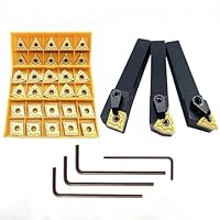 ASZLBYM 5/8 36Stück Indexierbarer CNC-Drehmaschinen-Excircle-Drehwerkzeughalter,Set MTJNR1616H16 + MWLNR1616H08 + MCLNR1616H12 mit WNMG 431,CNMG431,TNMG331, Massives Hartmetall Einsatzschneider.