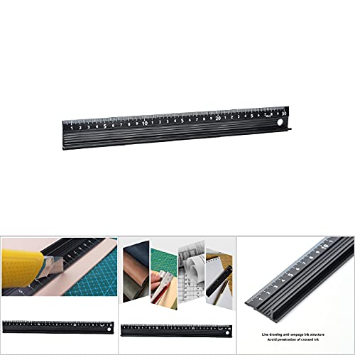 Yctze L Type Cutting Ruler Aluminum Alloy Metal Ruler 30cm for Cutting Architectural Scale Rulers Metric Metal Straight Edge with Raised Grip for Length Measurement and Crafting (30cm) - Image 4