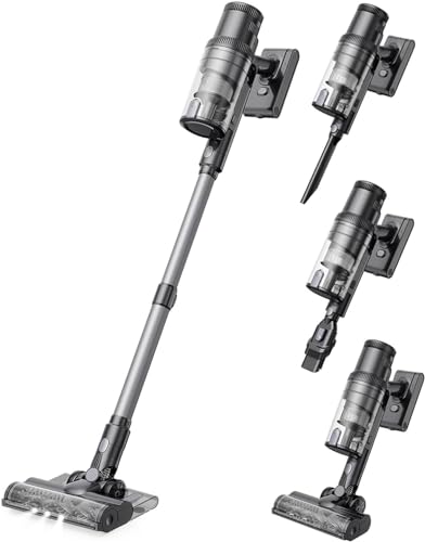 411FqL6YEmL Proscenic P11 Mopping Aspirapolvere Senza Fili Lavapavimenti Leggero 500W/35kPa 60Mins Scopa Elettrica Senza Fili con Touchscreen Intelligente, 4 Spazzole, per Pavimenti/Animali Domestici