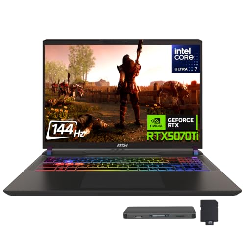 Image of msi Vector 16 HX AI 16 inch FHD+ Gaming Laptop, Intel Core Ultra 7 255HX, RTX 5070Ti 12GB GDDR7, 32GB DDR5, 2TB Storage(1TB SSD+1TB Docking Station Set), WiFi 6E, Backlit Keyboard, Win 11, Gray