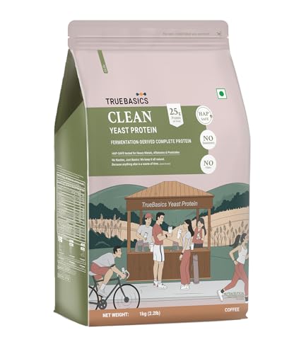 Image of TrueBasics Clean Yeast Protein Powder, Coffee, 1kg | 25g Protein Per Scoop | Fermentation-Derived Complete Protein
