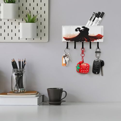 Soporte de pared para llaves de baile de salón con ganchos para colgar en puerta 6
