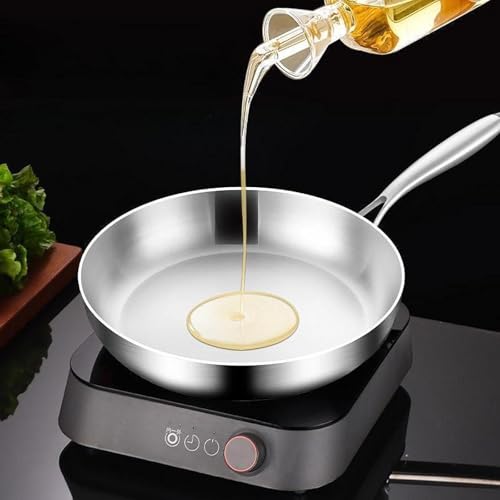 Poêle plate en acier inoxydable moderne durable avec un manche ergonomique - 6