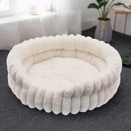 Panier pour chat rond doudoune et lavable en machine pour le couchage d'hiver - 7