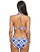 Ekouaer Womens Bikini Set, Halter High Neck Swimsuits, Full Coverage Bathing Suits, Juniors Teen Swimwear, Small, Geometric Dark Blue