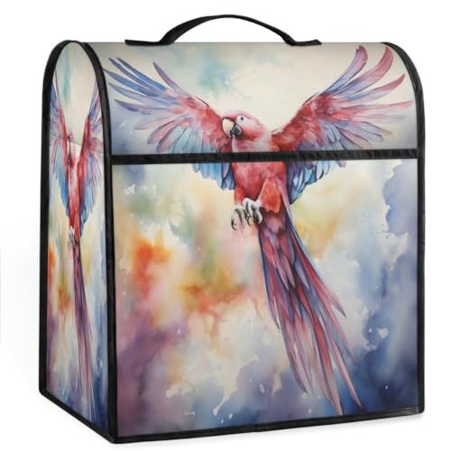 Coffee Maker Cover Watercolor Parrot Printing Kitchen Appliance Covers Small Appliance Covers Blender Cover Juicer Cover Dust Covers for Kitchen Appliances with Top Handle and Pockets,Washable,C700