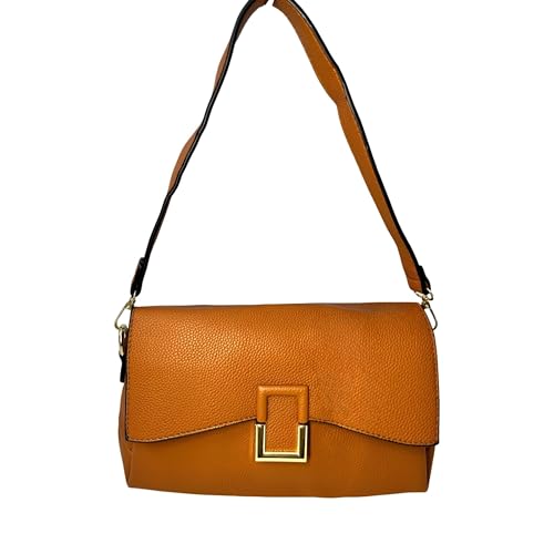 Bolsa Feminina Transversal Baguete Tiracolo De Ombro Pequena (Caramelo)