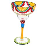 ARTSEWPLY Vaso de Vidrio Pintado Mano para Margarita Copa Decorativa Transparente para Cócteles para Fiestas Bodas y Decoración de Mesa Elegante