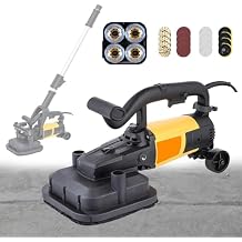 4-Head Concrete Floor Grinder Set , Handheld Drywall Sander with Extension Rod and 6 Speed Adjustable, for Cement Tile Marble Granite ExtensionPole