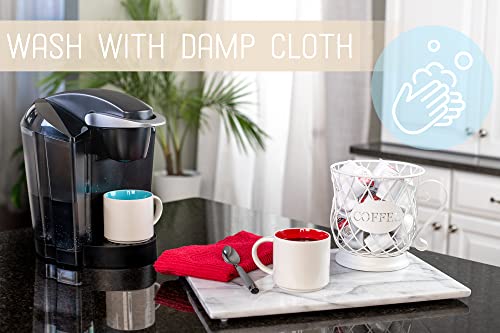 Nat & Jules Coffee Matte White 7 Inch Iron Metal K Cup Coffee Pod Holder Organizer Basket #TOP2