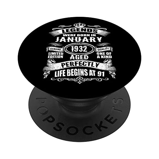Vintage Legends enero 1932 Vintage regalos de cumpleaños 91 PopSockets PopGrip Intercambiable