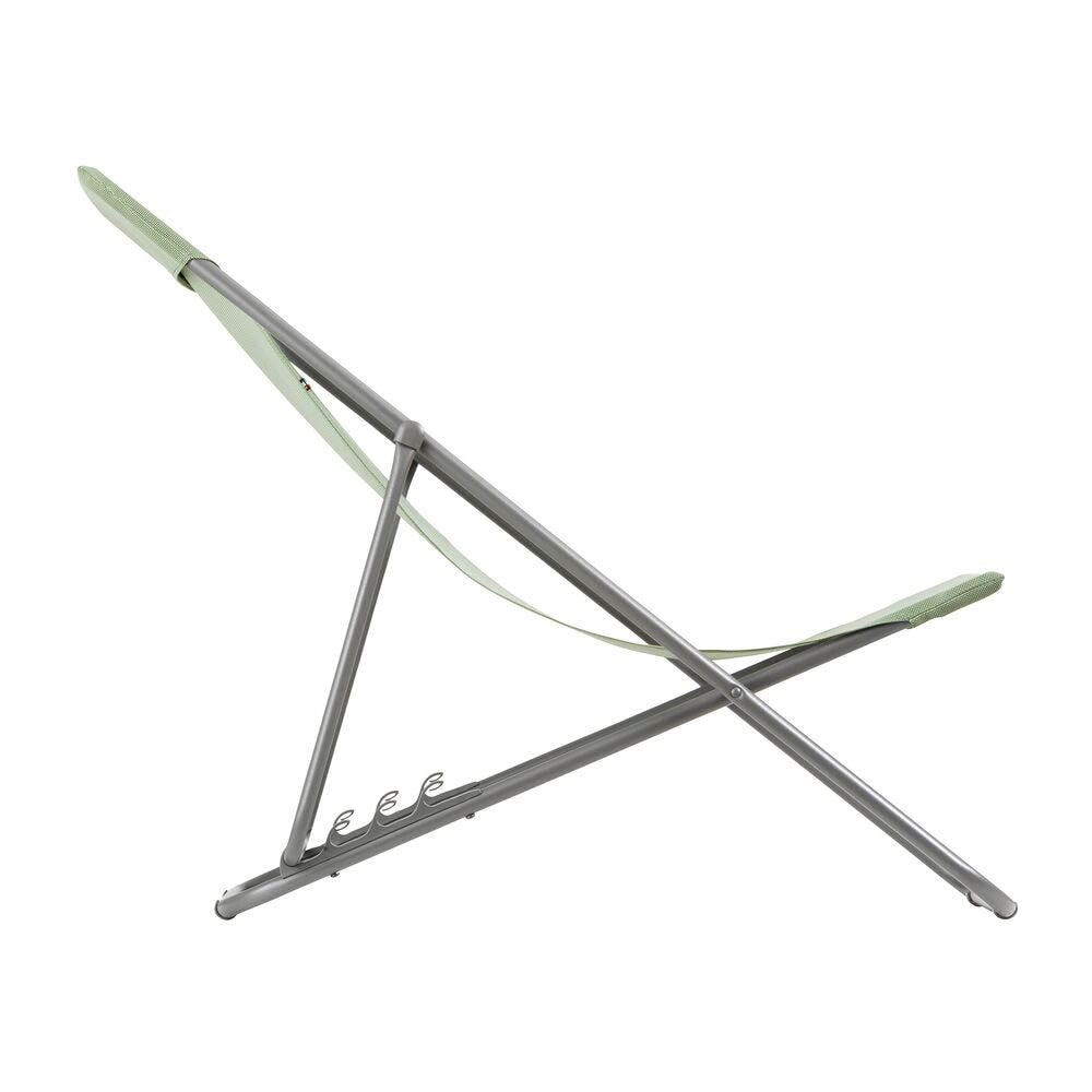 Lafuma MOBILIER - Transat Jardin Pliable - Chilienne Multi-Positions : Largeur 52 Cm - Transatube 2 - Batyline® Iso - Vert Moss - Fabriqué en France - LFM2764_8557 - Garantie 5 Ans - L.83xl.56xH.91cm