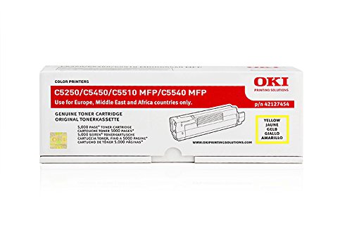 Toner Jaune OKI C 5250 Référence 42127454 Consommable Laser Couleur 5000 Pages