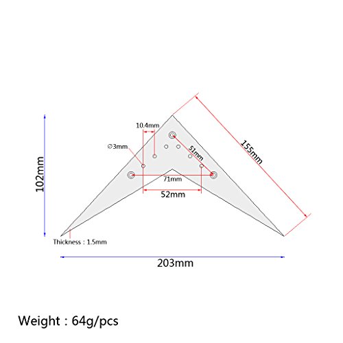 Alnicov Large 6-String Flying V-Style Guitar Bridge Tailpiece Compatible For Flying V Guitar Parts