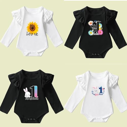 Baby Girl Flutter Sleeve Onesies Quality Cotton Ruffle Shirt3