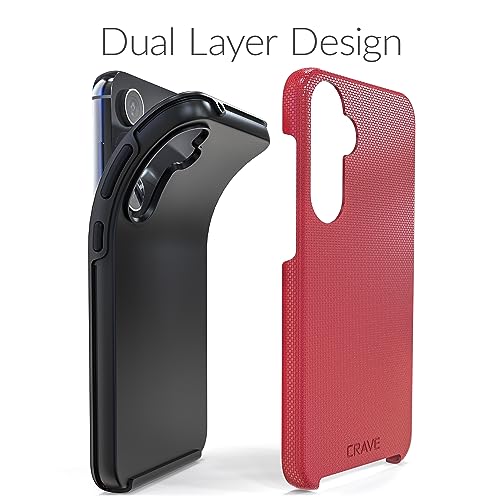 Image of Crave for Samsung Galaxy S23 FE Case, Shockproof Protection Dual Layer Case for Samsung Galaxy S23 FE (6.4 inch) - Red