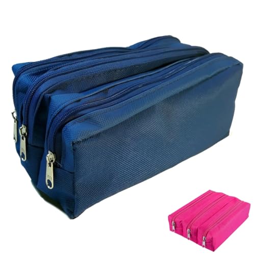 Estojo Escolar Triplo com 3 Divisórias – Material Nylon Impermeável