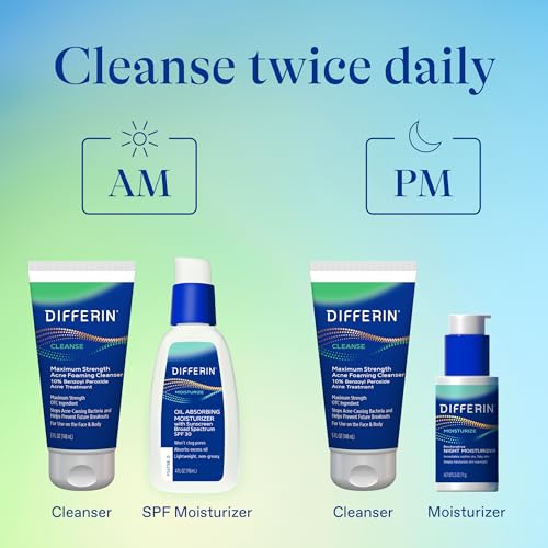 Differin 0299.413700 Acne Face Wash With 10% Benzoyl Peroxide, Maximum Strength Otc Acne Foaming Cleanser, Fast Acting Acne Treatment For Face And Body thumb #6