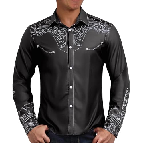 Chemise denim homme coupe ample tendance mode occidentale manches longues