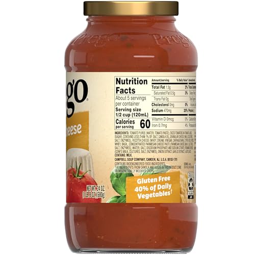 Image of Prego Three Cheese Pasta Sauce, 24 Oz Jar (Pack of 2)