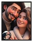 Julyly POD Custom Cartoon Portrait, Custom Couple Portrait Wall Art Print, Portraits from Photo, Personalized Gift for Her, Him, Wife, Husband, Gifts Valentine Birthday Wedding Christmas for Men Women