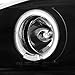 SPEC-D TUNING Dual Angel Eyes + LED Projector Headlights Black Compatible with 2000-2003 Honda S2000 AP1 HID Type Left + Right Pair Headlamps Assembly