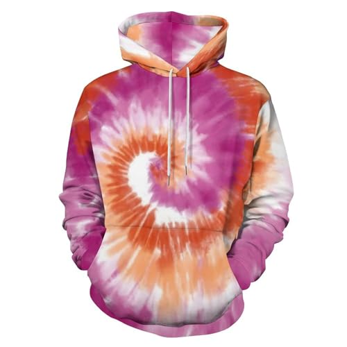 Lesbian Pride Flag Hoodie Herren/Damen Langarm-Kapuzenpullover Lässige, lockere Pullover-Shirts Neuheit Hoody Tops