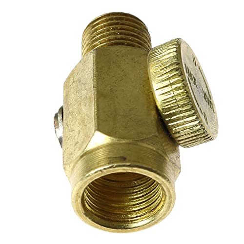 RLECS 2pcs Brass In-Line Air Flow Regulator Control Tool Valve 1/4\" NPT Female Thread Push Button Check Valve Switch Shut-off Valve - Thumbnail 4