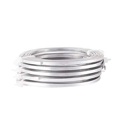 Pandahall 3X1Mm Silver Color Flat Aluminum Wire 9 Gauge Wide Metal Artistic Wire For Diy Sculpture And Crafts Jewelry Making, 5 Rolls, Each Roll 6.56 Feet #TOP1