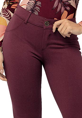 Calça Flare Jeans DeMillus 200116 Vinho Barolo Tamanho:ME