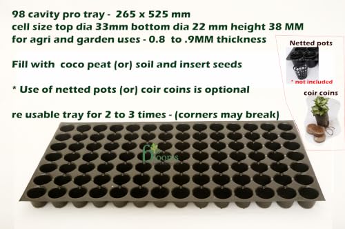 Image of Bio Blooms Seedling Tray for Plants, Reusable Germination Tray, Nursery Trays for Seedling, Sapling, Seed Starter & Growing Tray, 98 Cells Set of 10
