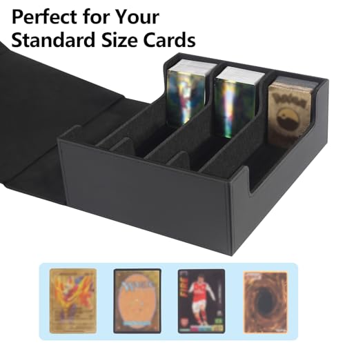 HZGXQN Trading Card Storage Box for MTG Card 1800+, Leather Magnetic Closure Commander Card Deck Case, collectible trading card Boxes cases organizer Fits for Magic Cards, Yugioh and Sports Cards
