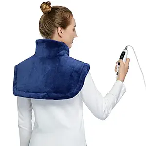 CAROMIO Electric Heating Pad for Neck and Shoulder Pain Relief, Heated Neck Wrap Heat Therapy for Upper Back Pain and Cramps Relief with 3 Heat Settings, Hot Heated Pad, Auto Shut Off, 22