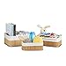Relaxdays Regalkorb Set Bambus 12,5 x 32 x 22 HxBxT, 3er Set Aufbewahrungsboxen rechteckig für Schrank Schublade, natur