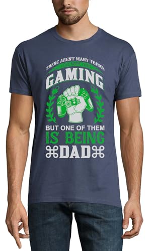 Gamer Dad Fist Graphic Crew Neck Cotton T-Shirt Homme Denim, denim, XL