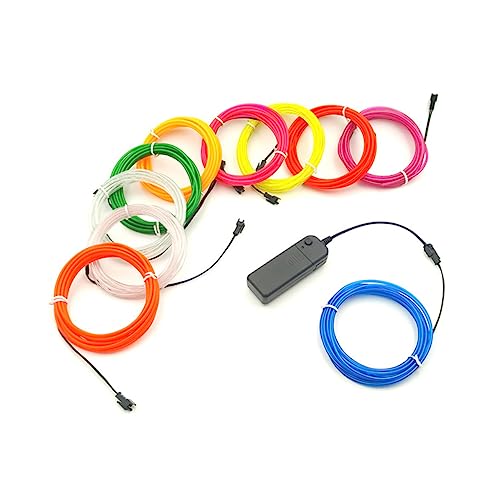 Alipis Cable Luminoso Metros Rojo para Decoración de Fiestas Coches y Halloween Iluminación Grados Energético Seguro para Batería AA No Incluida