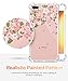 GVIEWIN Clear Case for iPhone 8 Plus/7 Plus, Flower Pattern Design Soft & Flexible TPU Ultra-Thin Shockproof Transparent Floral Cover, Cases for iPhone 7 Plus/8 Plus 5.5 Inch (Cherry Blossom/Pink)