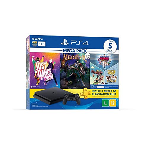 Console Playstation 4 Slim 1tb Mega Pack Bundle Family V11 Controle Dualshock 4 - Sony