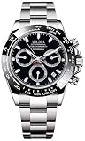 MASTOP Pagani Design Daytona Homage - Reloj analógico de Cuarzo para Hombre, diseño de Panda, Movimiento japonés, cronógrafo, de Lujo, Correa de Silicona, Impermeable, para Hombre, T Steel Black