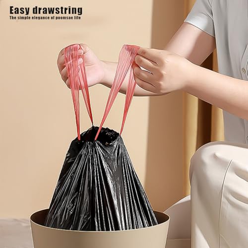 Image of 100 Count Small Trash Bags,Tear-Free 4 Gal Garbage Bags, Separated Unscented White Small Trash Bags for Bathroom Bedroom Office Kitchen Trash Can, (Black)