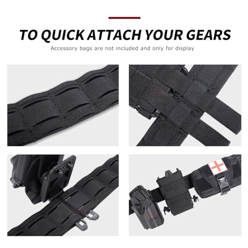 Image of YAKEDA Tactical Battle Belt-Quick-Release Rigger Men's Belts Airsoft Nylon Inner & Outer Anti-slip Belt
