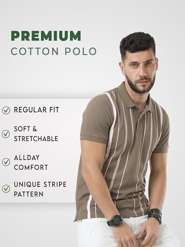 Image of fanideaz Branded Mens Half Sleeve Cotton Striped Polo T-Shirt for Mens || Polo Tshirt for Men || Branded Tshirt for Men