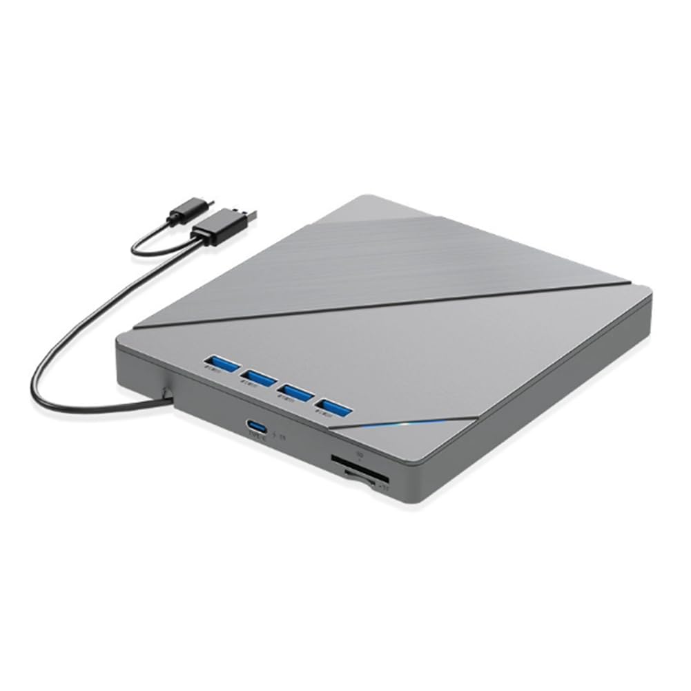 Odtwarzacz dysków CD/DVD 7 w 1 zewnętrzny USB 3.0 przenośny Blu Ray do laptopa, gniazda nagrywarka czytnik pisarz
