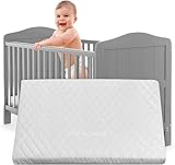 Baby Travel Cot Mattress 100 x 70 x 5 cm – Water Resistant Extra Thick Foam, Removable Washable Zip Cover – Fits Graco, Mamas & Papas, Babylo Deluxe, BabyBjörn, Silver Cross