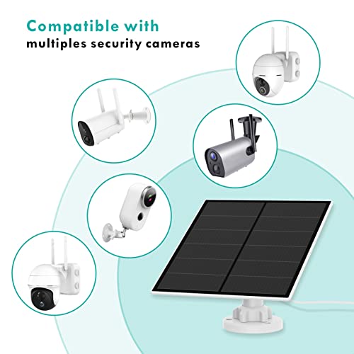 5W Solar Panel For Rechargeable Battery Security Camera, Outdoor Ip65 Waterproof Solar Power Supply For Wireless Surveillance Camera, Micro Usb Solar Panel, 360° Adjustable Wall Mounting Bracket #TOP4
