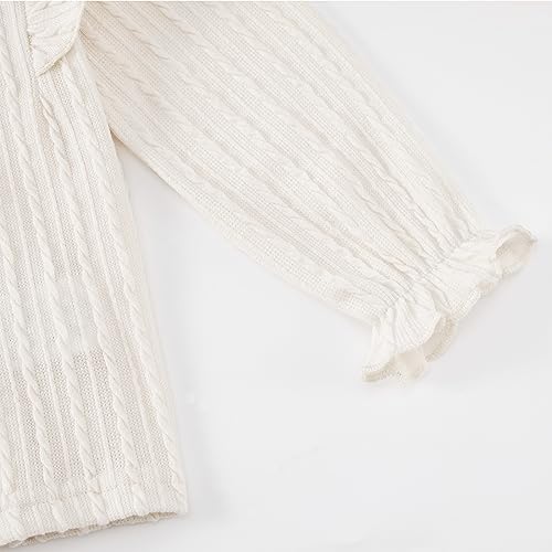 Image of Weixinbuy Toddler Girl Fall Winter Clothes Solid Long Sleeve Ribbed T-Shirt Knit Tops Plaid Button Mini Skirts Set Outfits